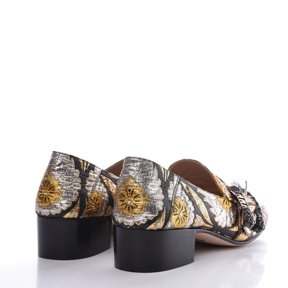 Gucci Brocade Floral Jacquard Dionysus Loafers 40 Black 4 of 8