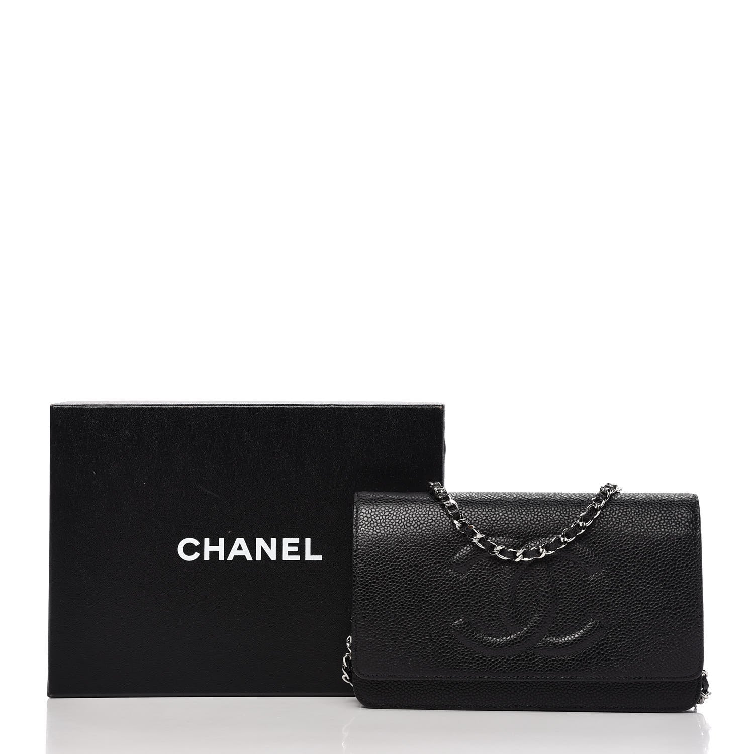 Chanel Caviar Timeless CC Wallet On Chain WOC Black 11 of 11
