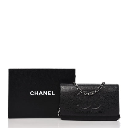 Chanel Caviar Timeless CC Wallet On Chain WOC Black 11 of 11