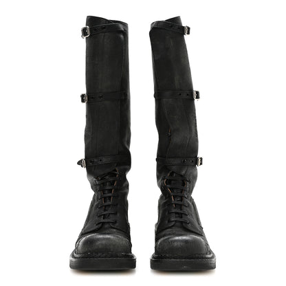 Miu Miu Antique Calfskin Buckle Boots 36 Black 2 of 7