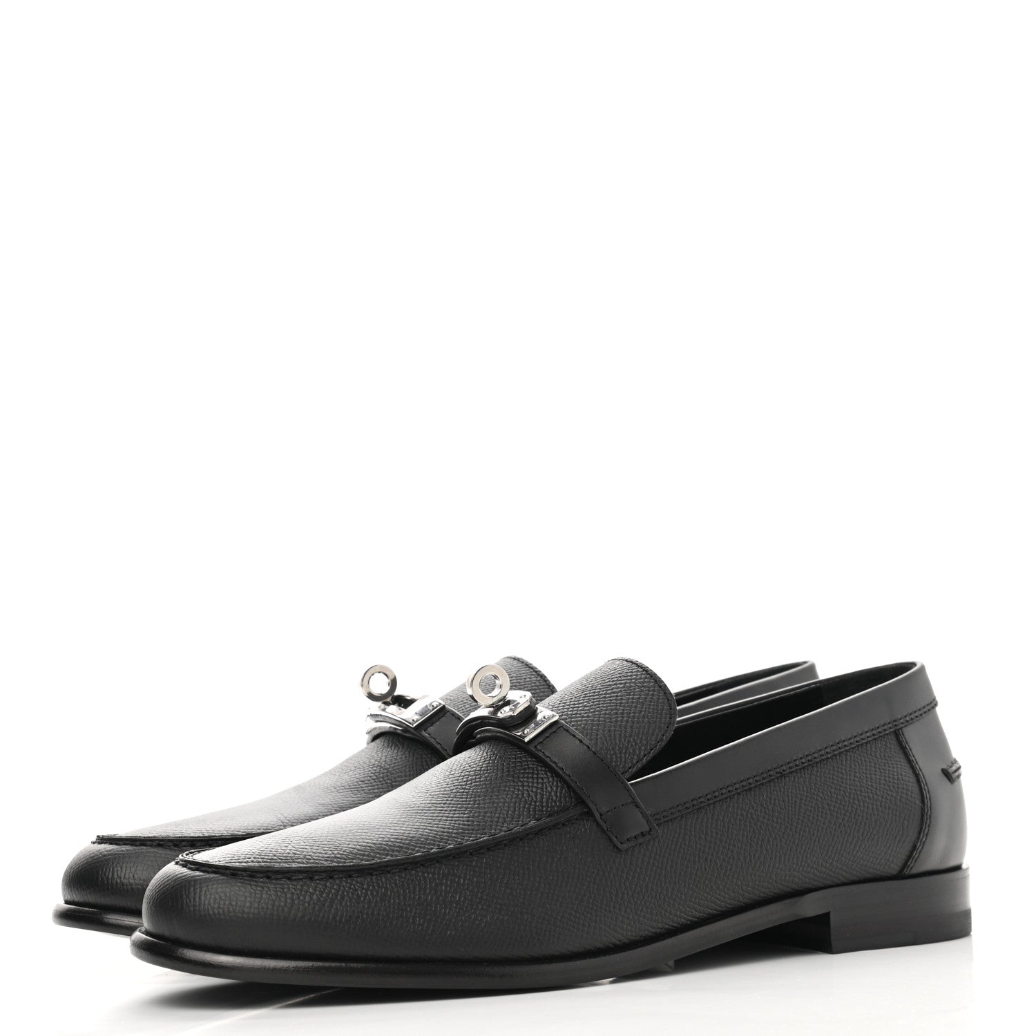 Hermes Epsom Womens Destin Loafer 38.5 Black 3 of 10