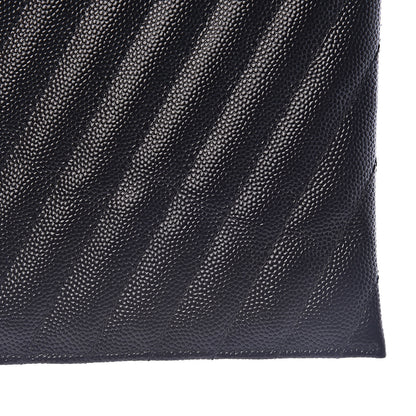 Saint Laurent Grain De Poudre Chevron Monogram Bill Pouch Black 8 of 9