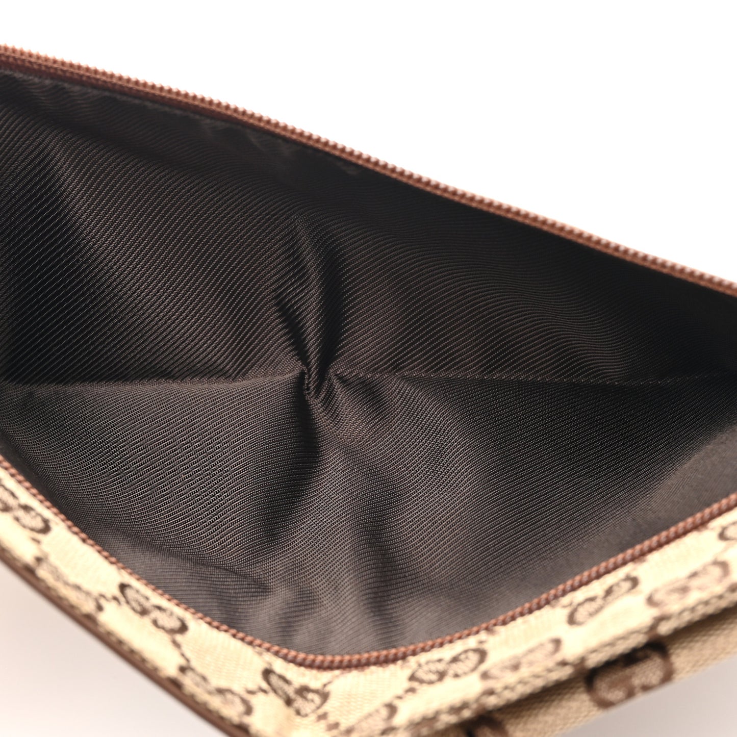 GG Monogram Web Double Pocket Belt Bag Dark Brown