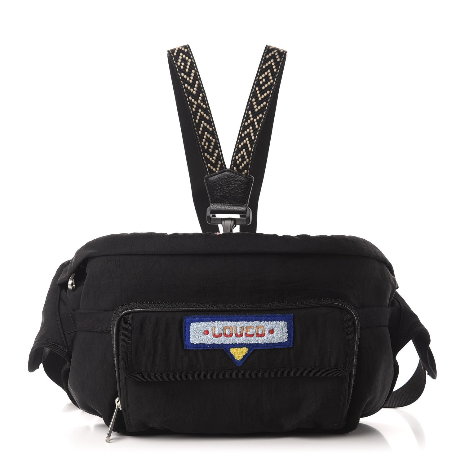 Gucci Nylon 80s Logo Patch Belt Bag Black 1 of 10