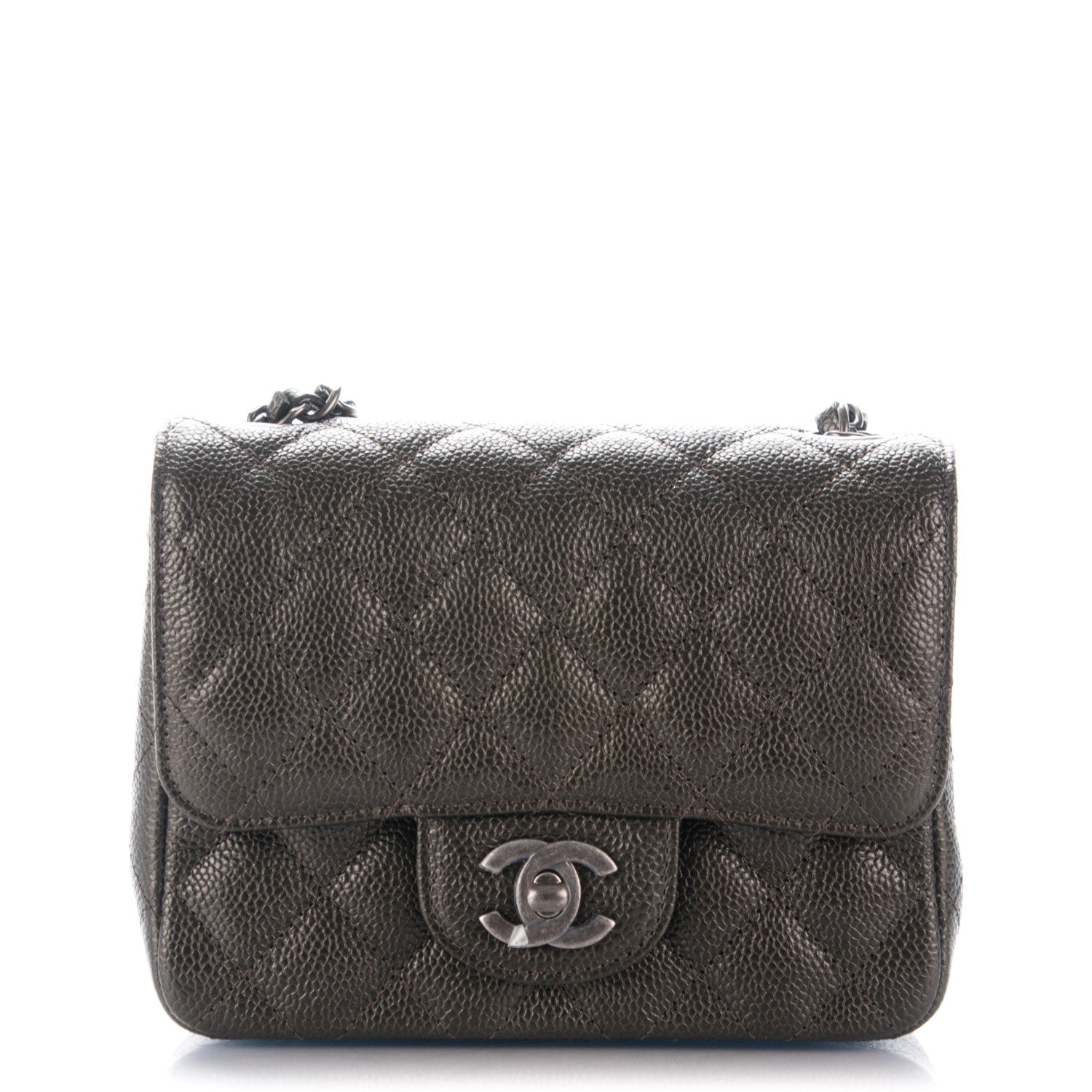 Chanel Caviar Quilted Mini Square Flap Dark Charcoal 1 of 8