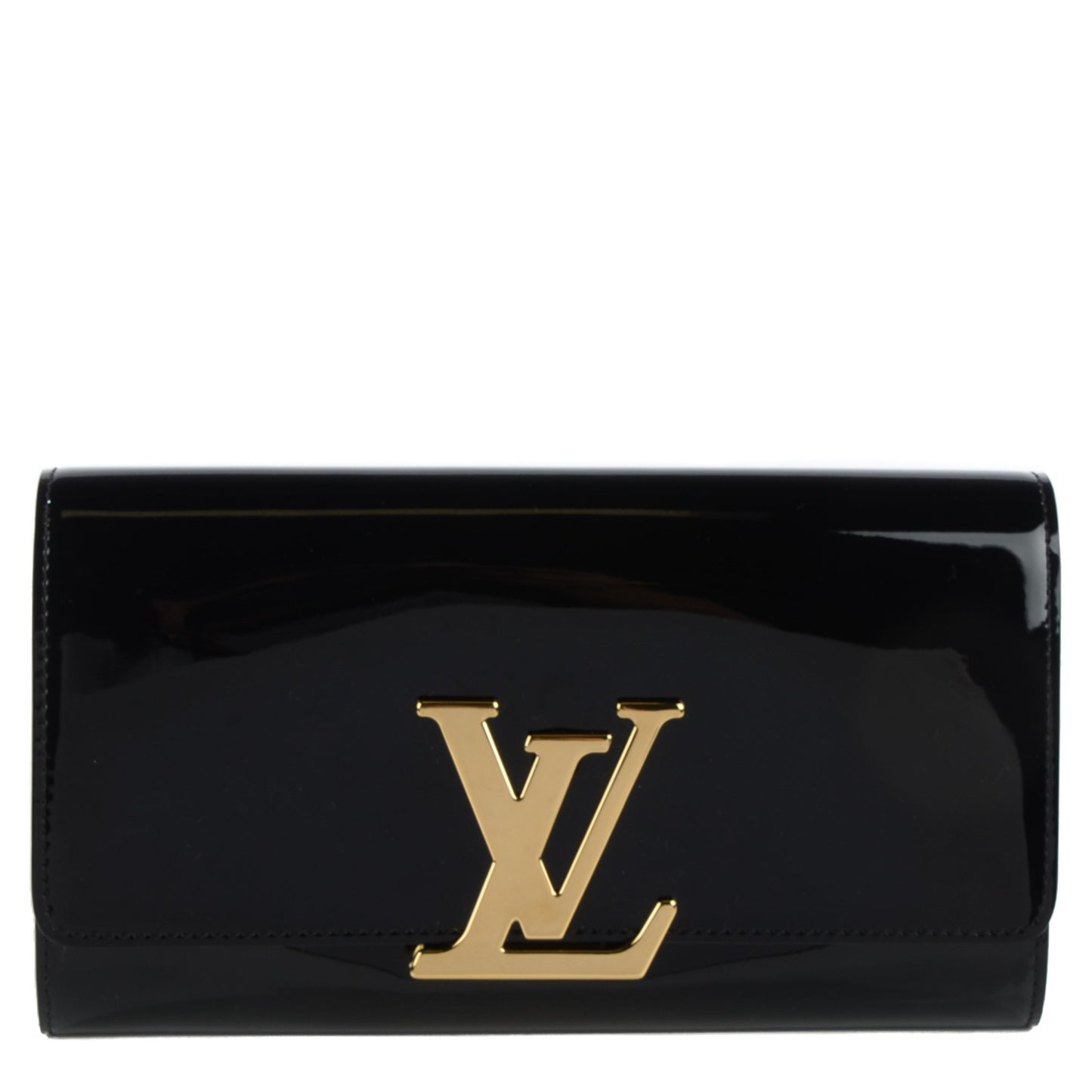 Patent Louise Clutch Black