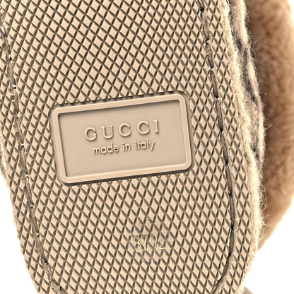 Gucci Covered Wool GG Monogram Womens Fria Horsebit Ankle Boots 37.5 Beige Ebony Butterscotch 6 of 8