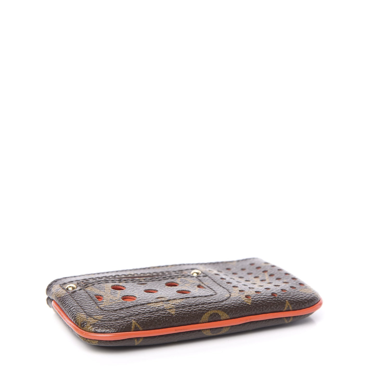 Monogram Perforated Key Pouch Orange