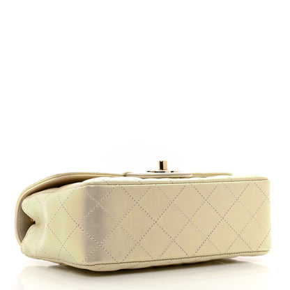 Chanel Iridescent Lambskin Quilted Mini Rectangular Flap Ivory 4 of 10