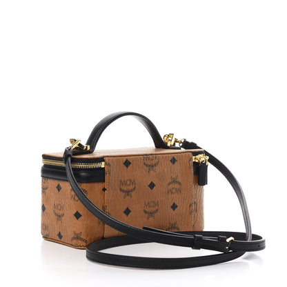 MCM Visetos Vanity Case Cognac Black 3 of 9