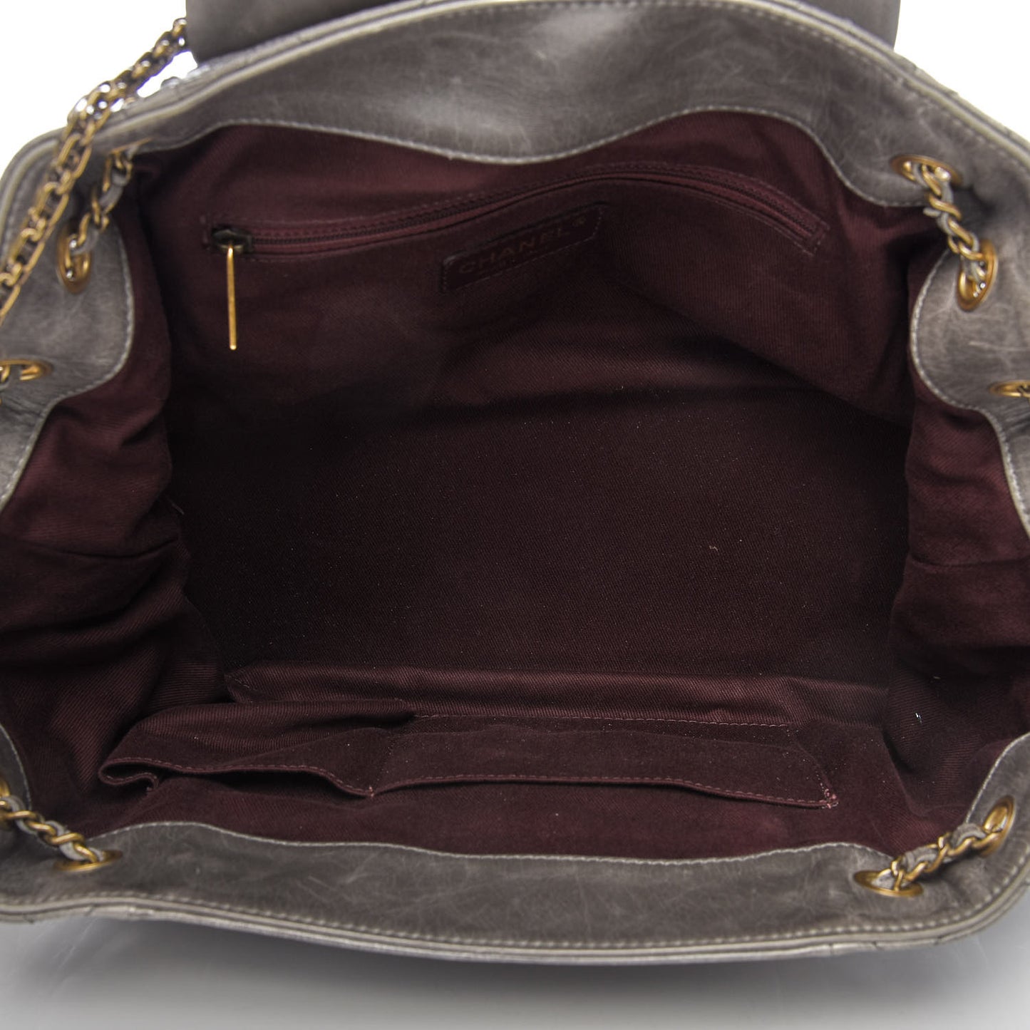 Glazed Calfskin Stingray Bindi CC Accordion Tote Grey
