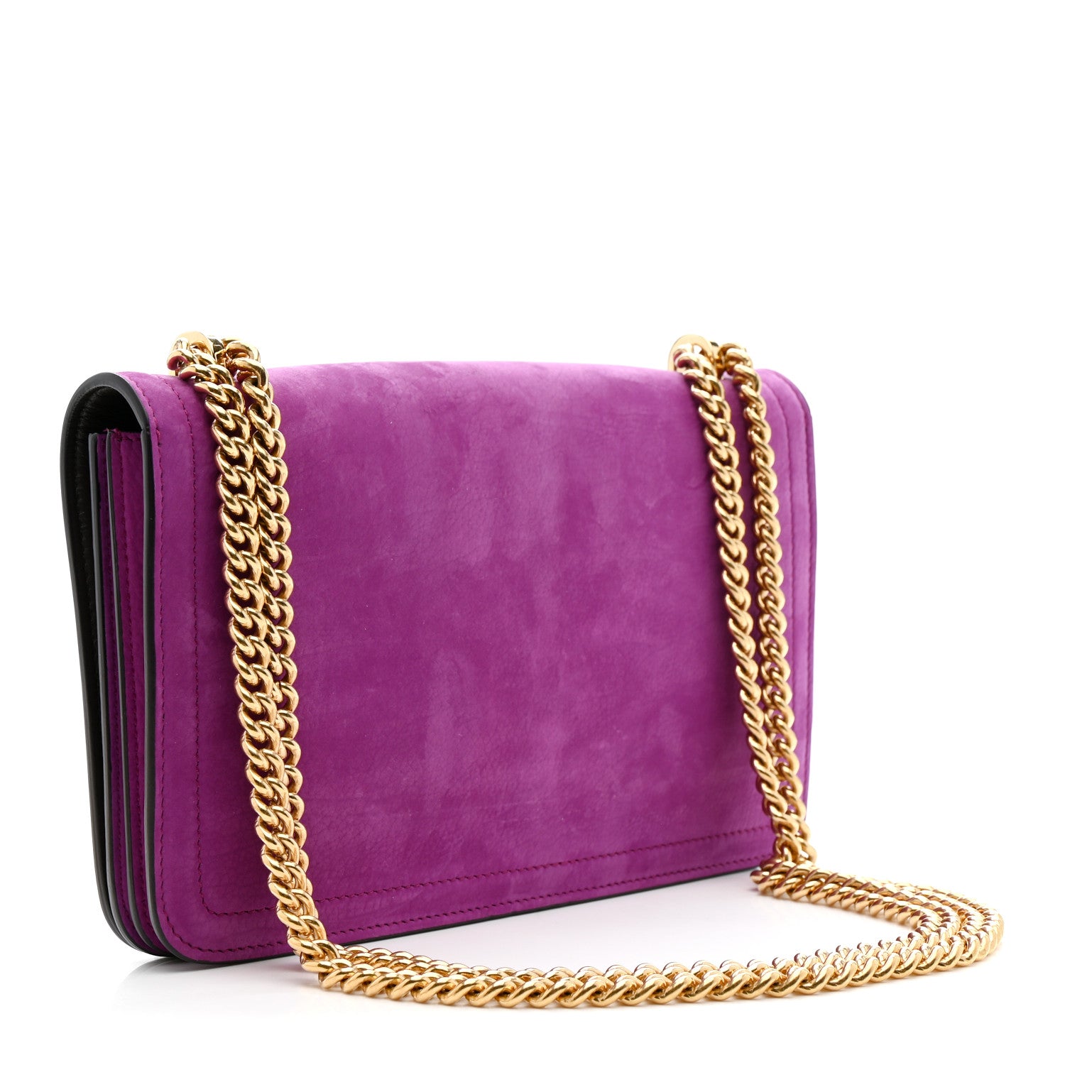 Salvatore Ferragamo Suede Ginevra Chain Bag Purple 1775505
