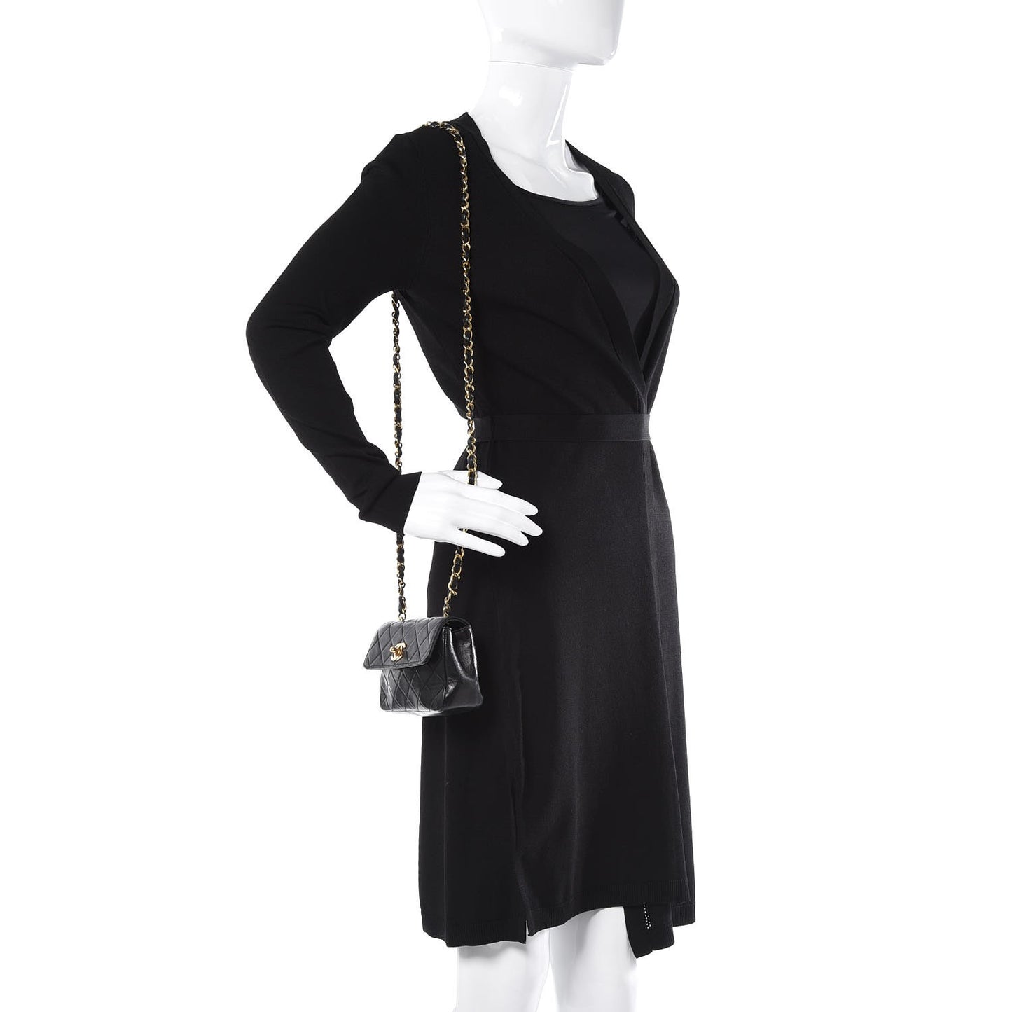 Lambskin Quilted Extra Mini Flap Black