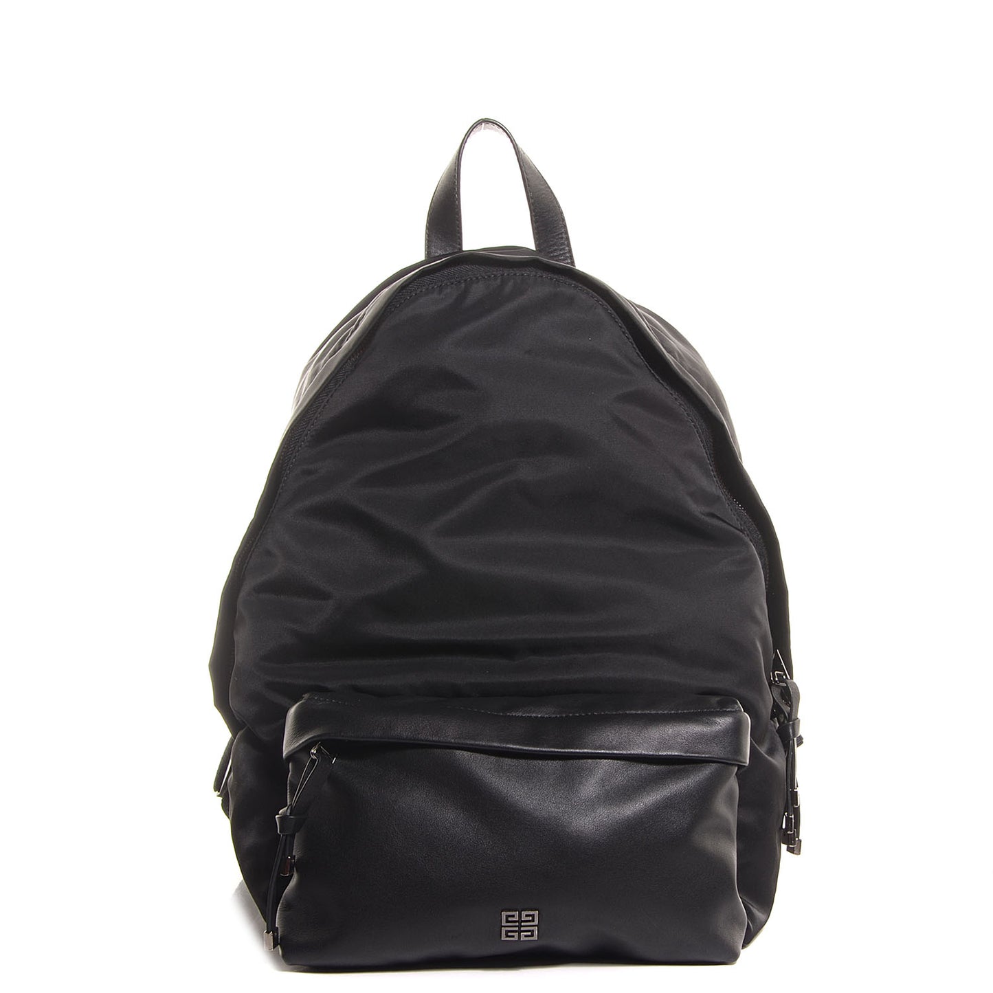 Nylon Calfskin Studded Backpack Black