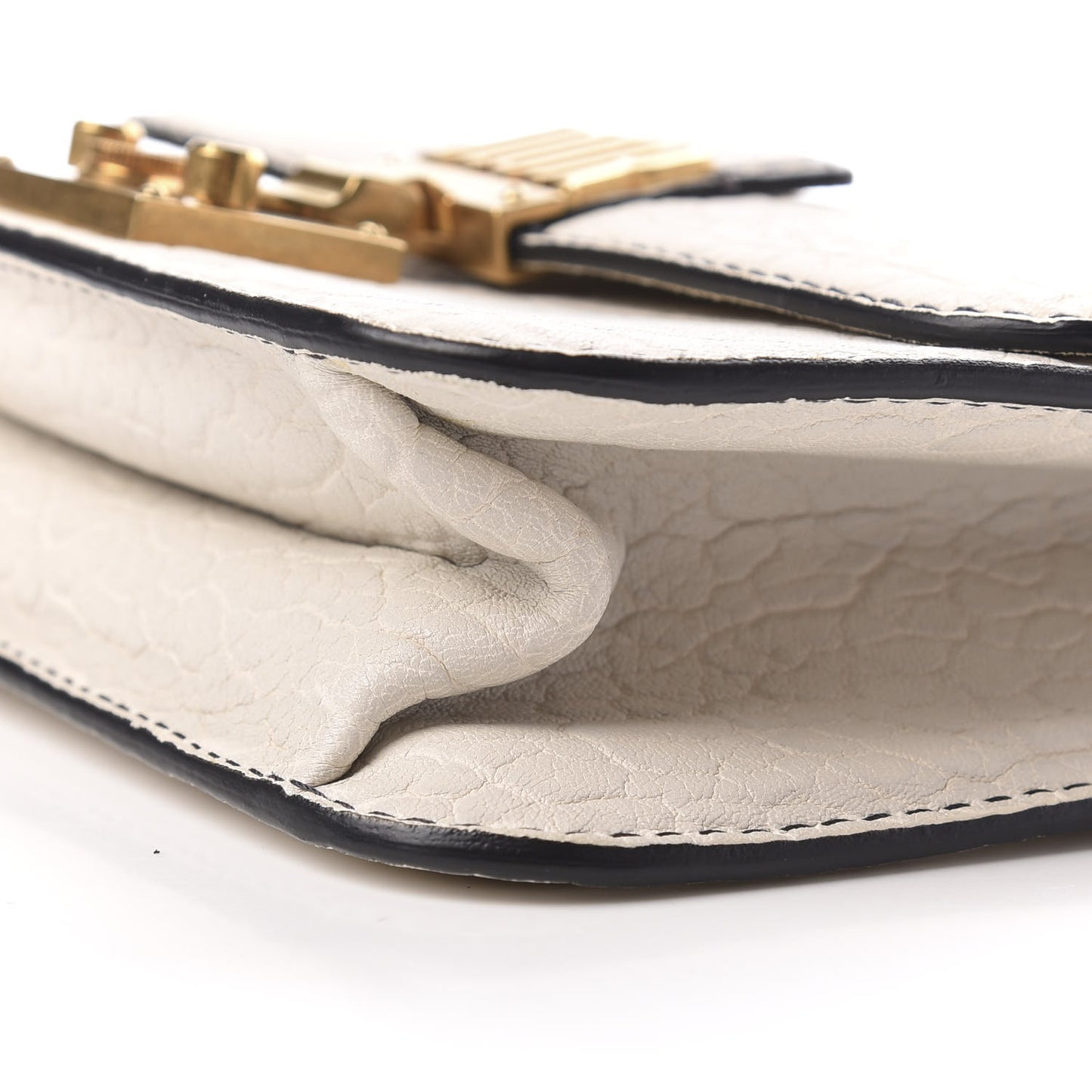 Canyon Grained Lambskin Small Dioraddict Flap Bag Ivory