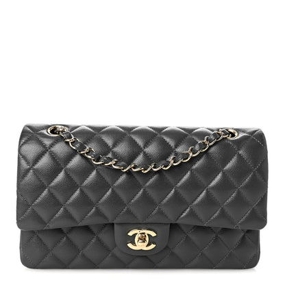 Chanel Caviar Quilted Medium Double Flap Dark Grey 1 of 10