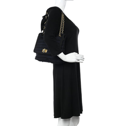 Lanvin Canvas Pleated Happy Square Shoulder Bag Blue Black 2 of 10