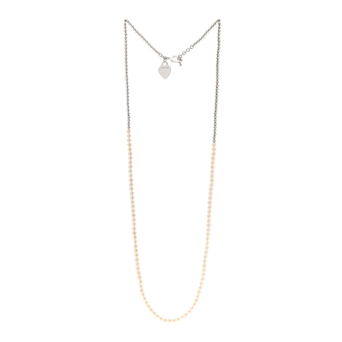 Tiffany Sterling Silver Diamond Cultured Pearl Return to Tiffany Wrap Necklace 3 of 4