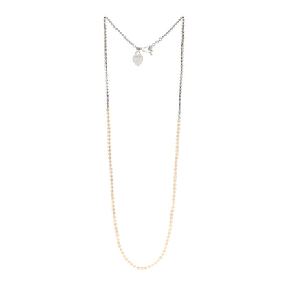 Tiffany Sterling Silver Diamond Cultured Pearl Return to Tiffany Wrap Necklace 3 of 4