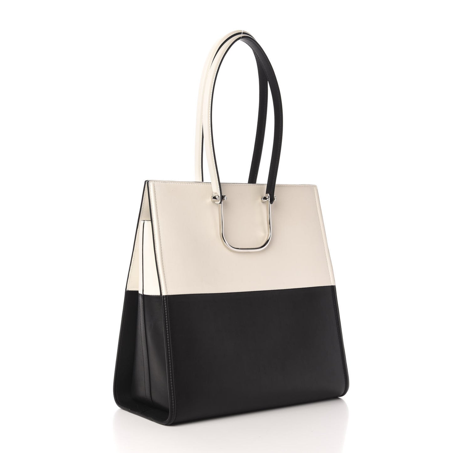 Calfskin The Tall Story Shoulder Bag Black White