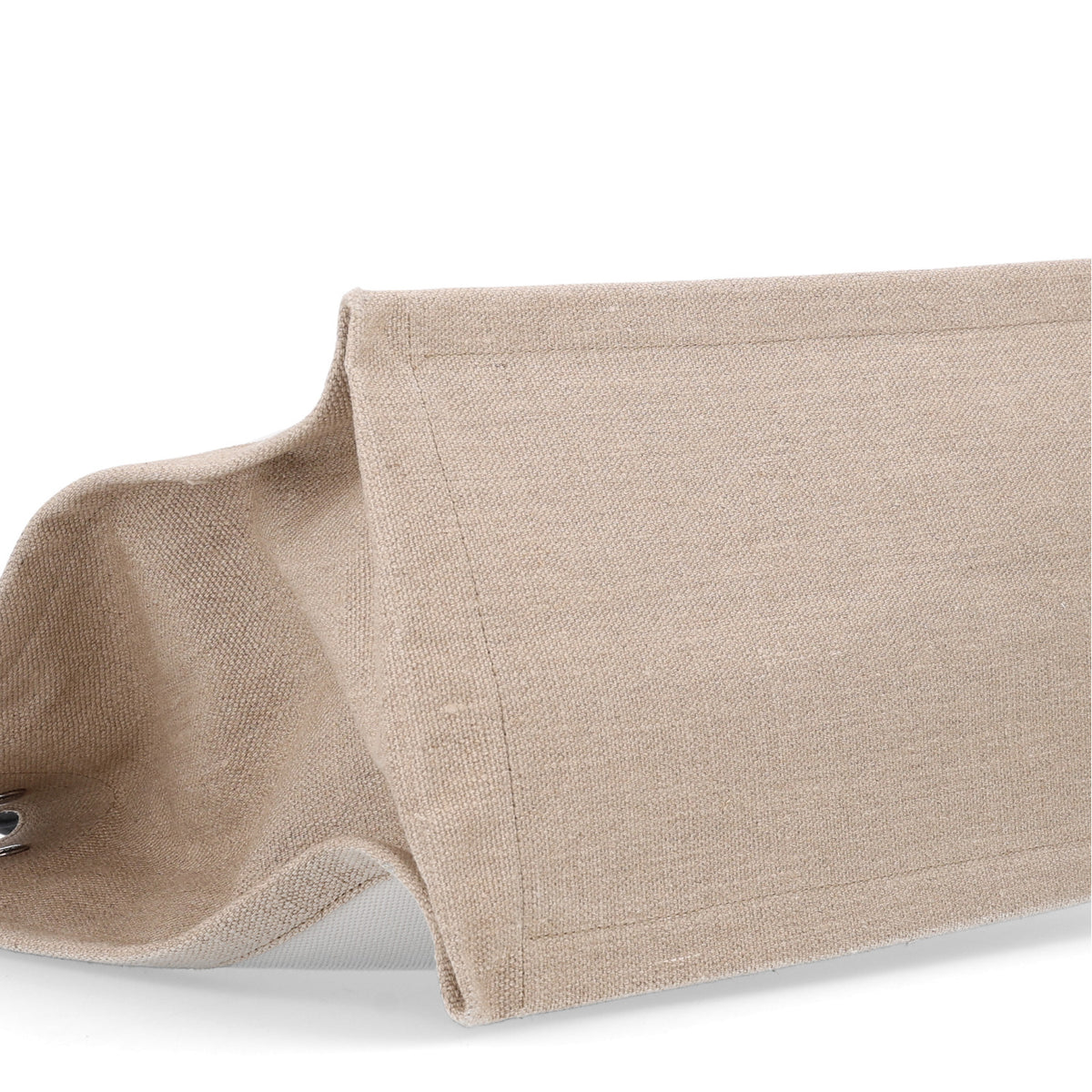 Saint Laurent Linen Calfskin Small Rive Gauche Tote Greggio Natural 8 of 9