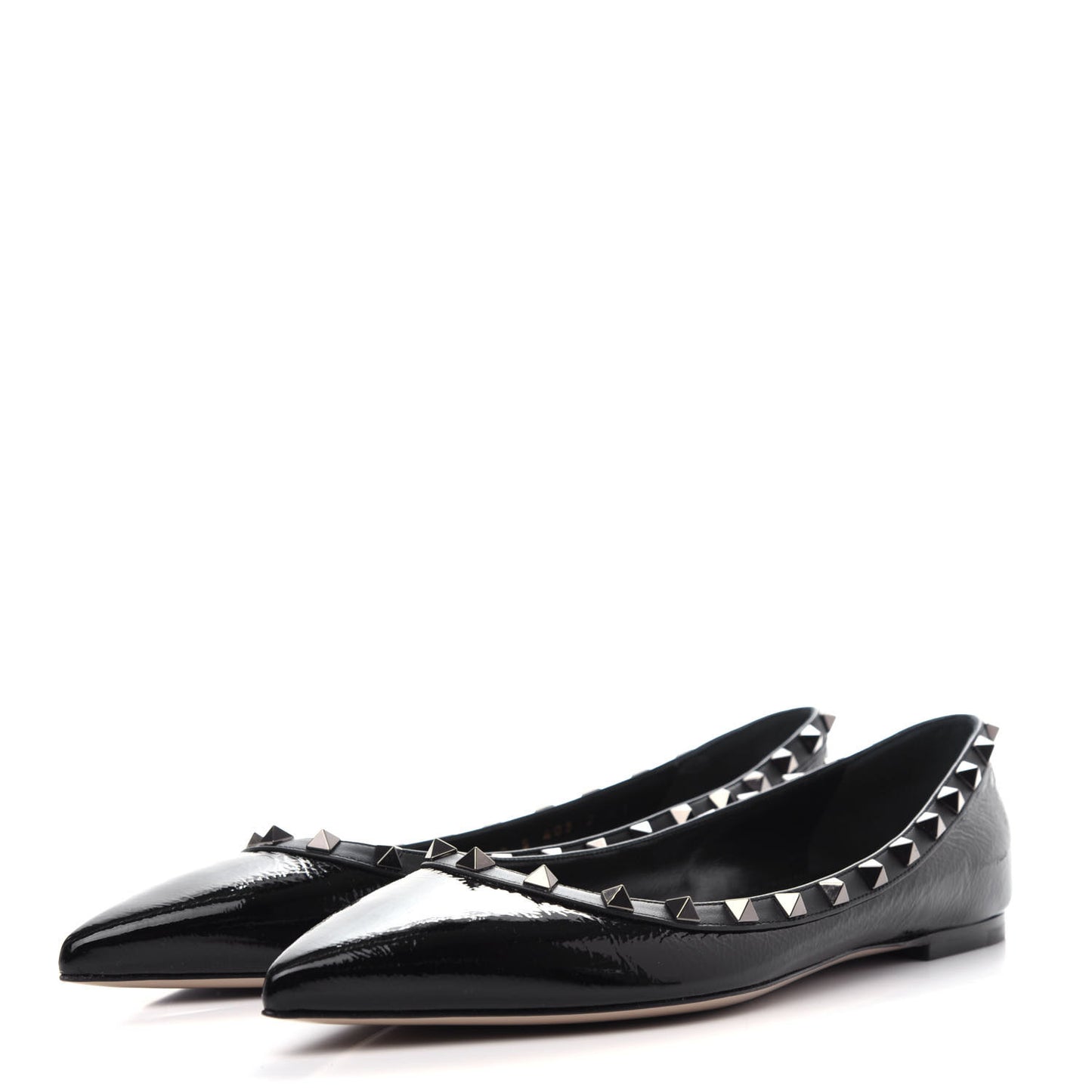 Patent Rockstud Ballerina Flats 41 Black