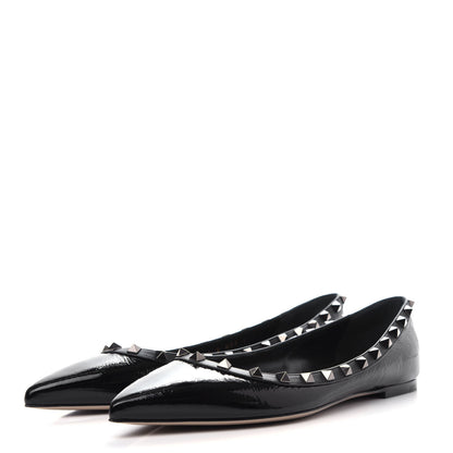 Valentino Garavani Patent Rockstud Ballerina Flats 41 Black 3 of 10