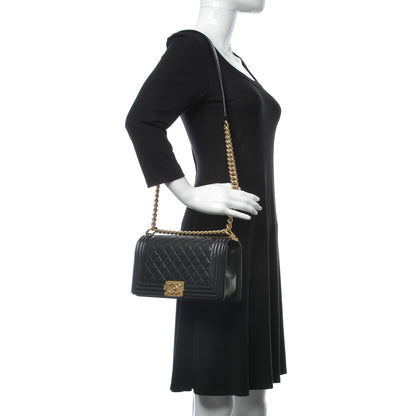 Chanel Lambskin Quilted Medium Boy Flap Black 2 of 8