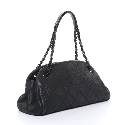 Chanel Iridescent Calfskin Medium Just Mademoiselle Bowler Black 3 of 11
