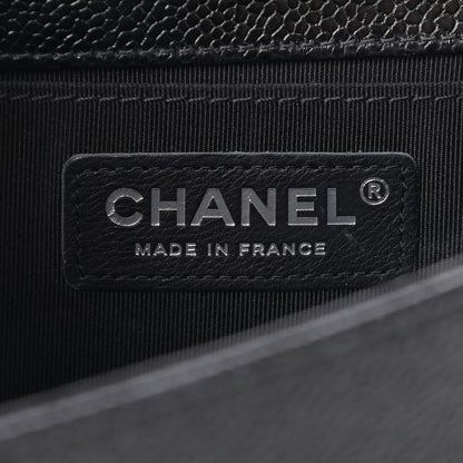 Chanel Caviar Chevron Quilted Small Boy Flap Black 5 of 11