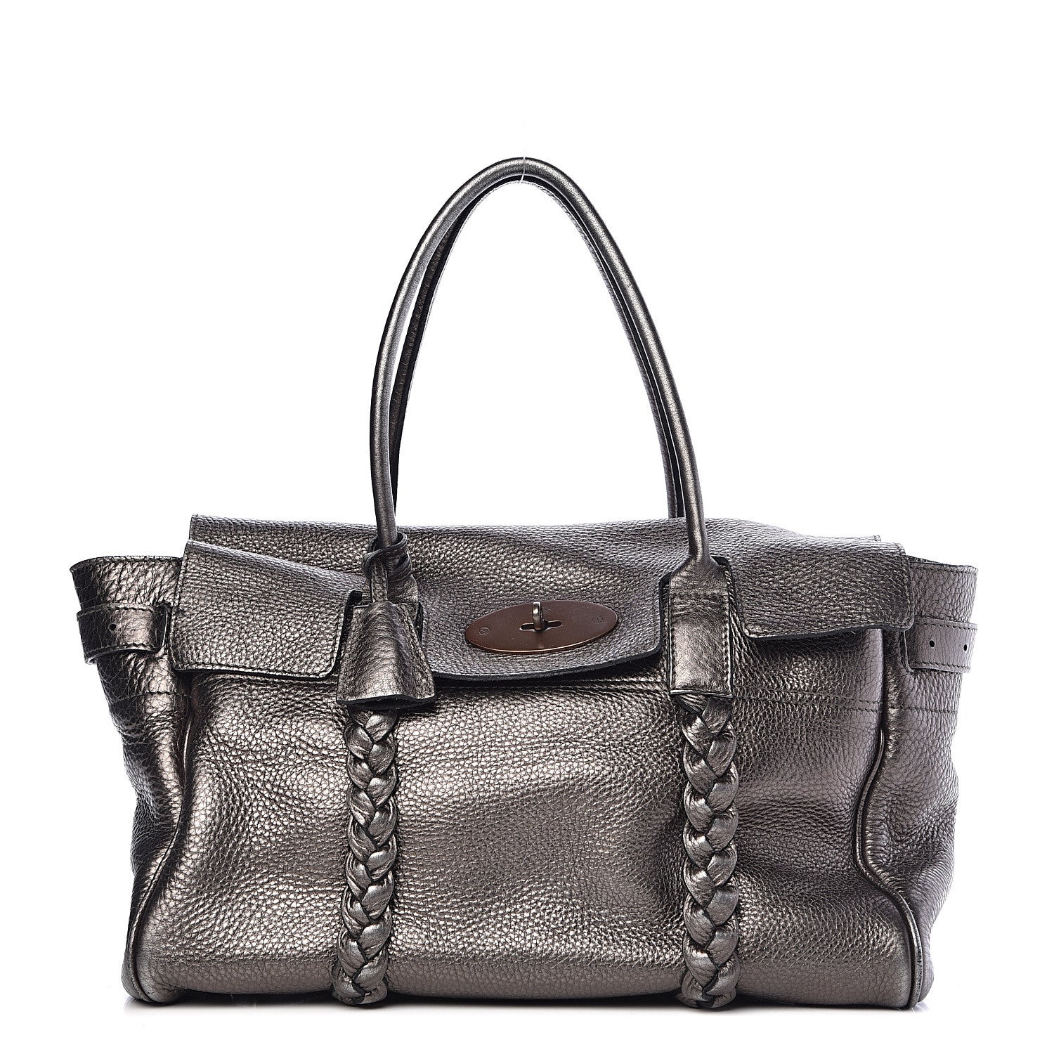 Mulberry Metallic Classic Grain Braided Bayswater 1 of 12
