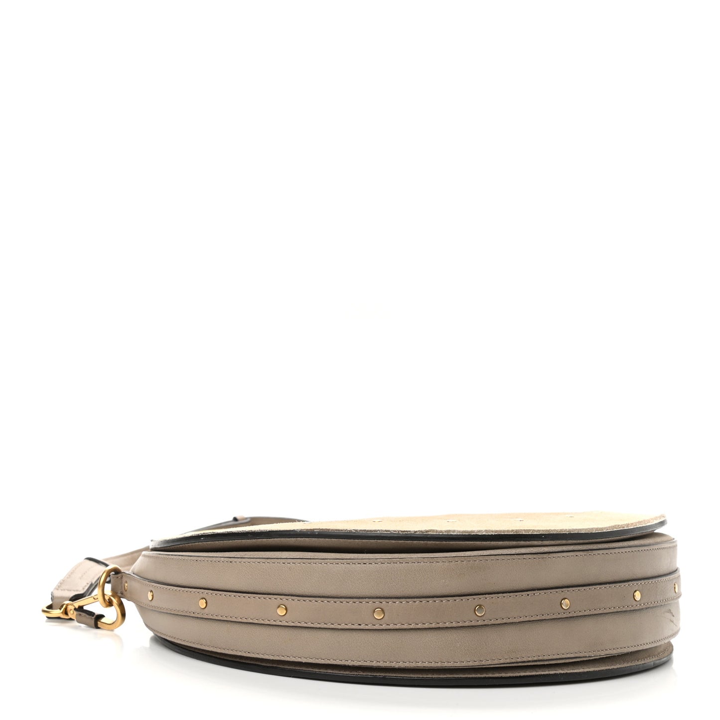 Smooth Calfskin Suede Patchwork Studded Medium Pixie Bag Motty Grey