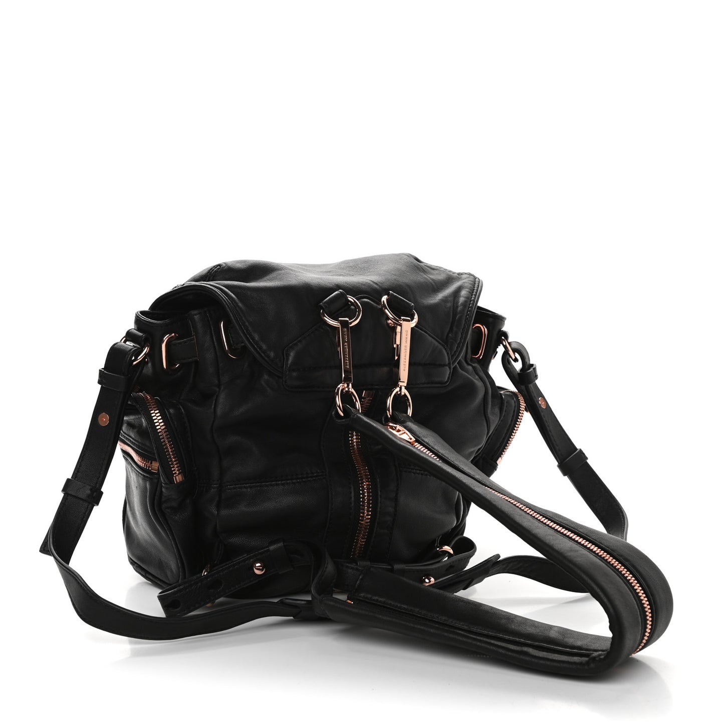 Lambskin Marti Backpack Washed Black Rose Gold Hardware
