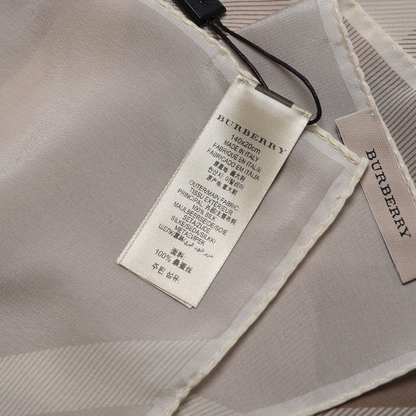 Silk Giant Check Scarf Pale Stone