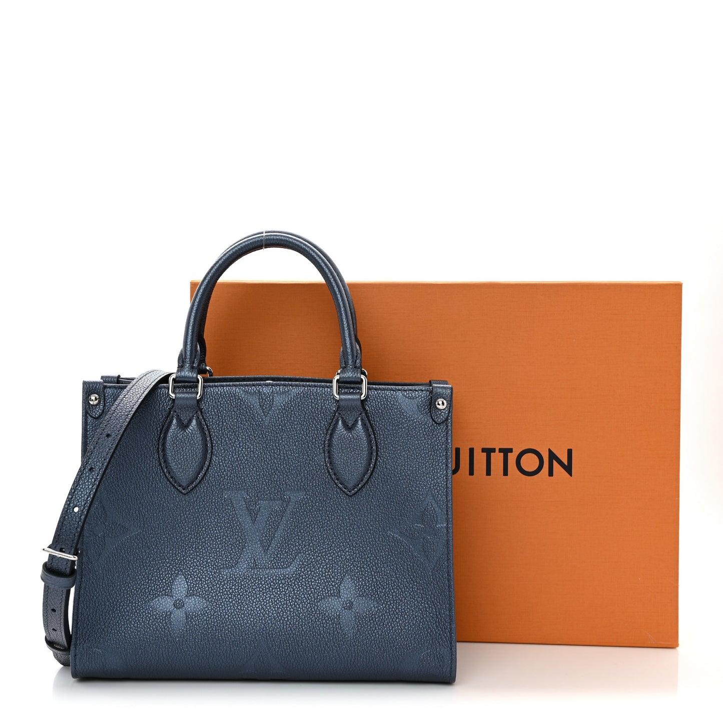 Metallic Empreinte Monogram Giant Onthego PM Navy Nacre