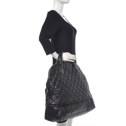 Chanel Coated Canvas Quilted Large Garment Travel Bag Black 2 of 16
