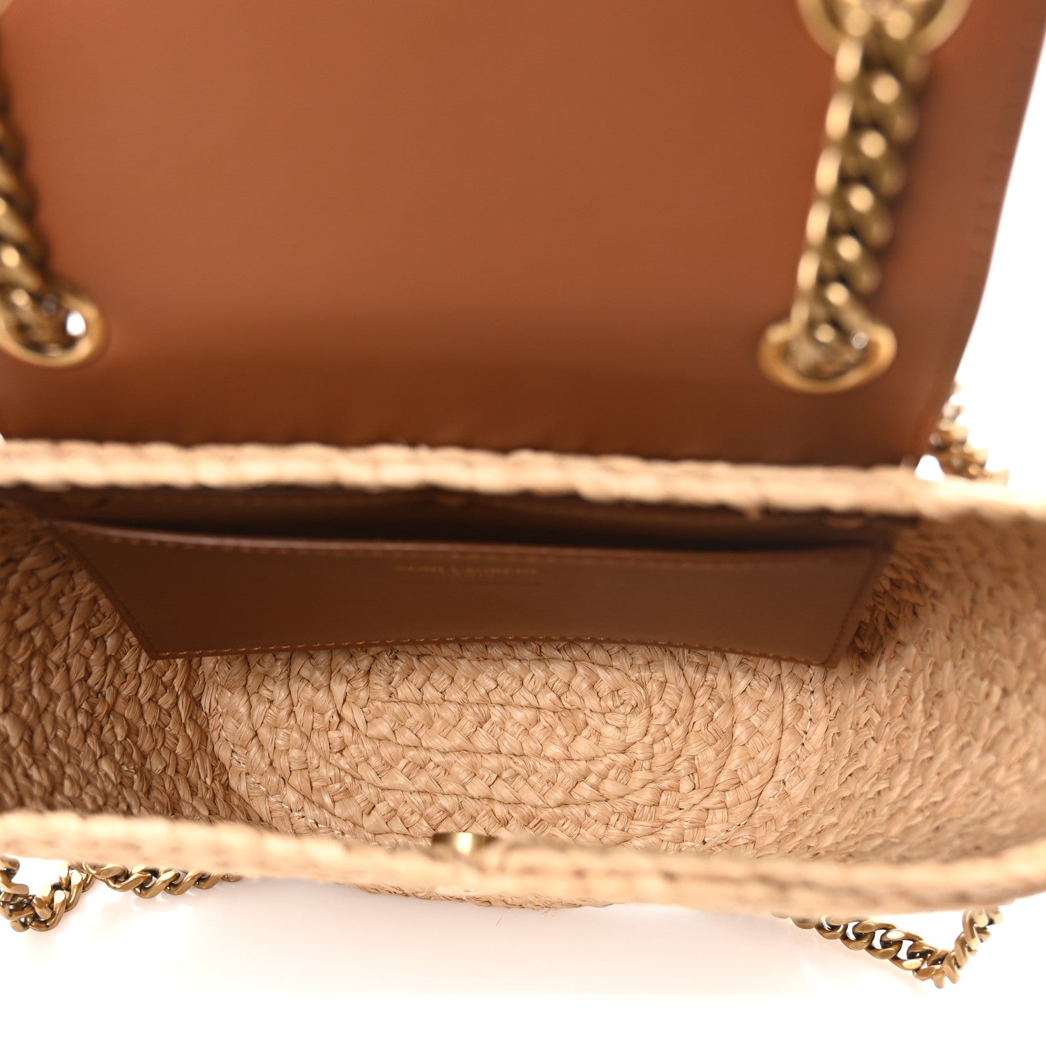 Saint Laurent Raffia Calfskin Mini Manon Natural Brick 5 of 9