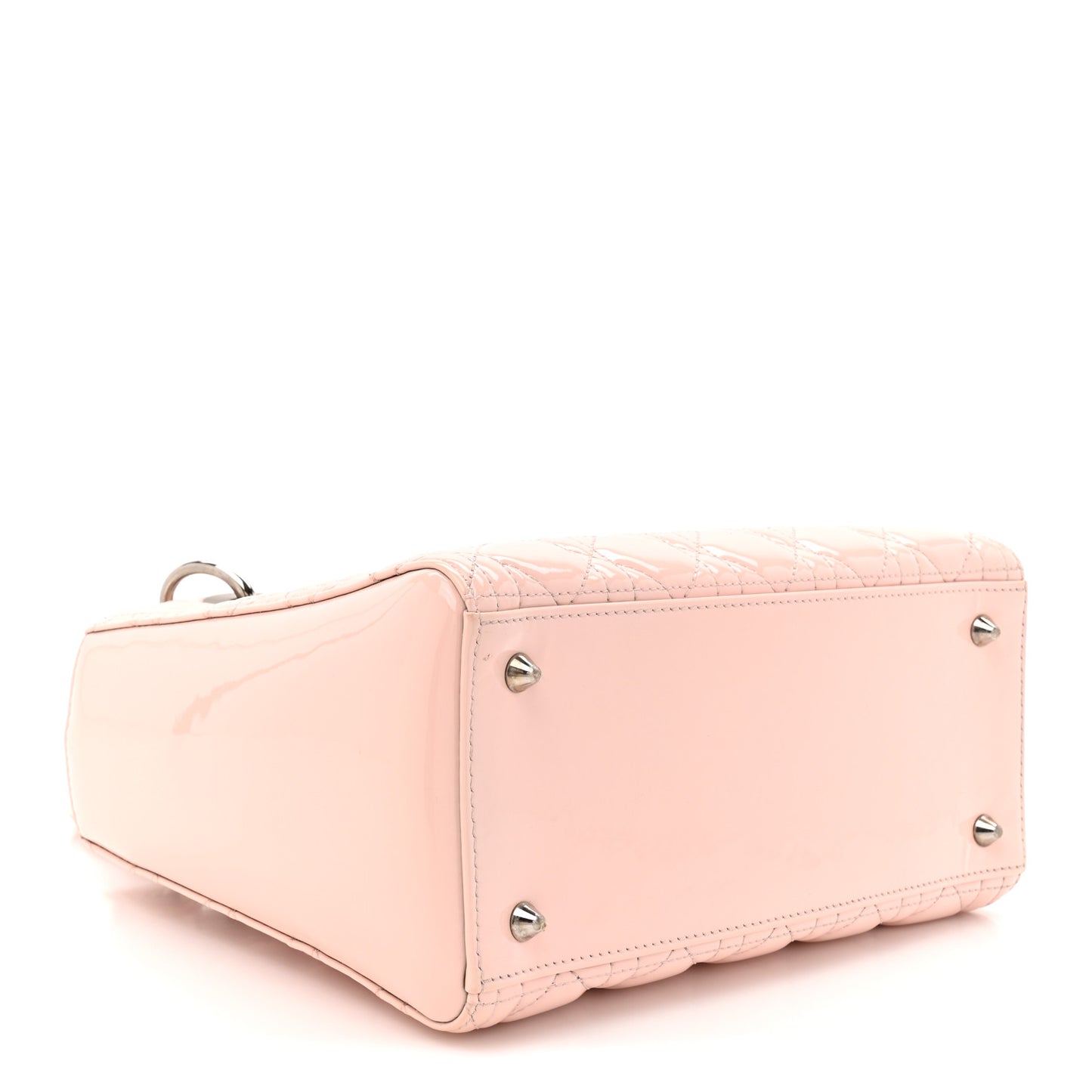 Patent Cannage Medium Lady Dior Rose Clair