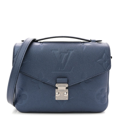 Louis Vuitton Metallic Empreinte Monogram Giant Pochette Metis Navy Nacre 1 of 17
