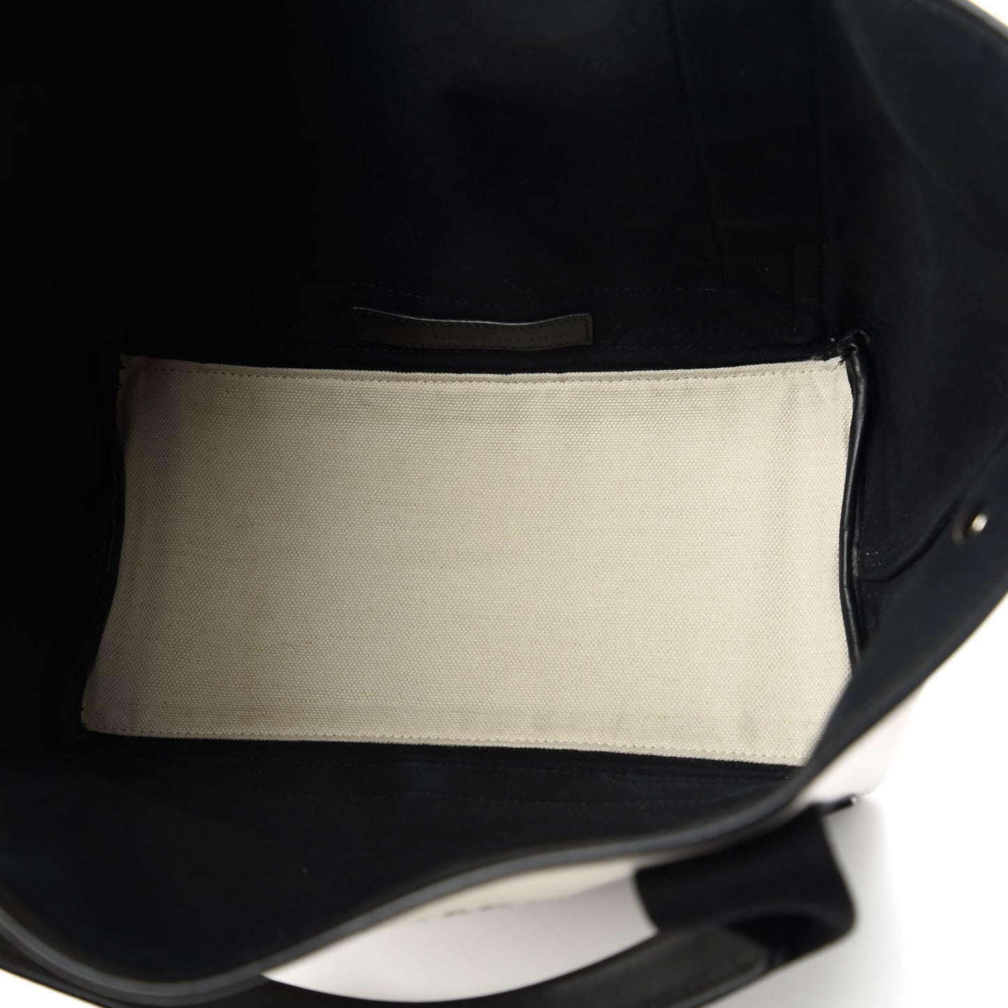 Cotton Canvas Satin Calfskin S Navy Cabas Natural Black