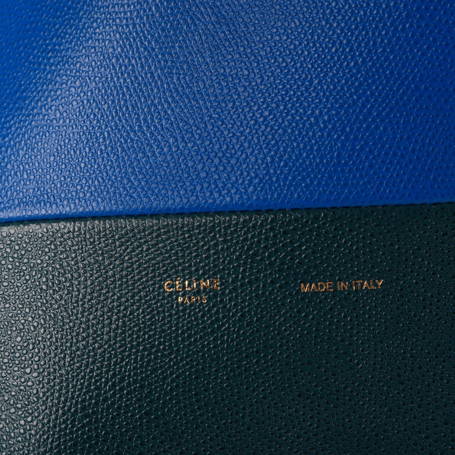 Celine Grained Calfskin Small Vertical Bi-Cabas Bright Blue Peacock 5 of 6