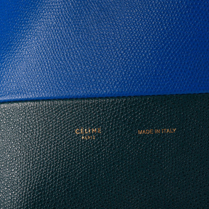 Celine Grained Calfskin Small Vertical Bi-Cabas Bright Blue Peacock 5 of 6