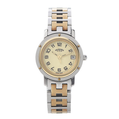 Hermes Stainless Steel 24mm Clipper Quartz Watch Gold 1 of 6