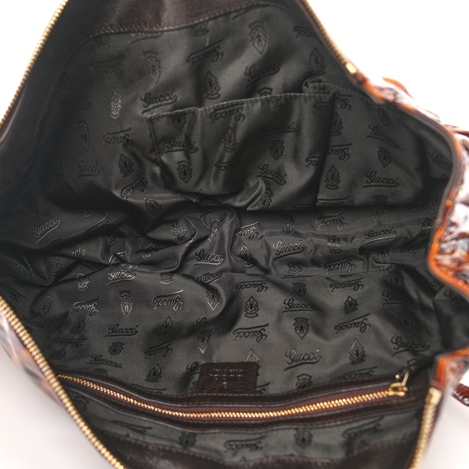 Gucci Patent Hysteria Large Clutch Tortoise Brown 5 of 10