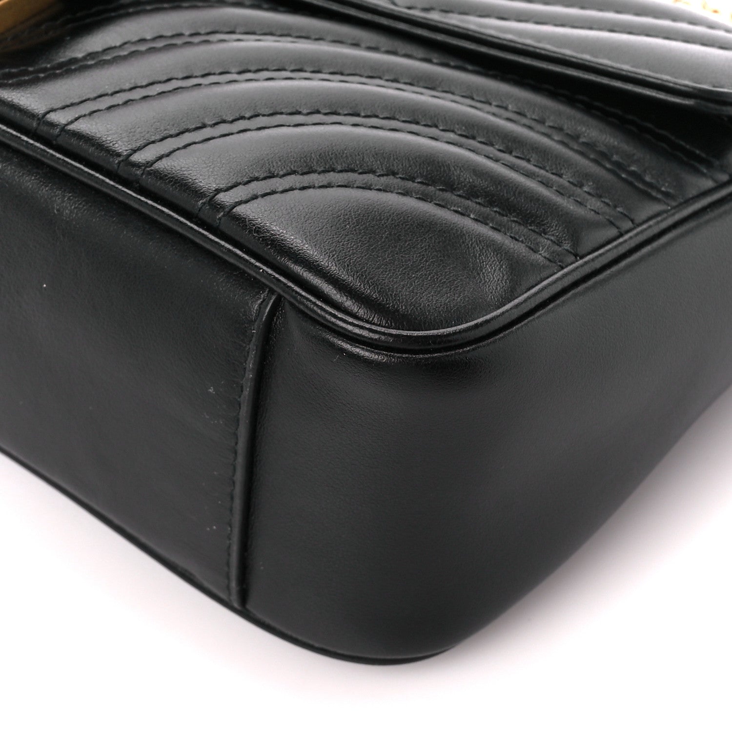 Gucci Calfskin Matelasse Small GG Marmont Shoulder Bag Black 11 of 11
