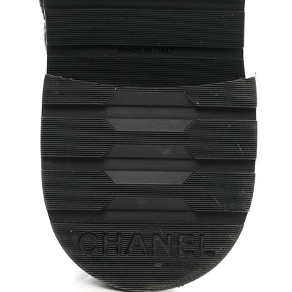 Chanel Shiny Calfskin Quilted Lace Up Combat Boots 37 Black 8 of 8