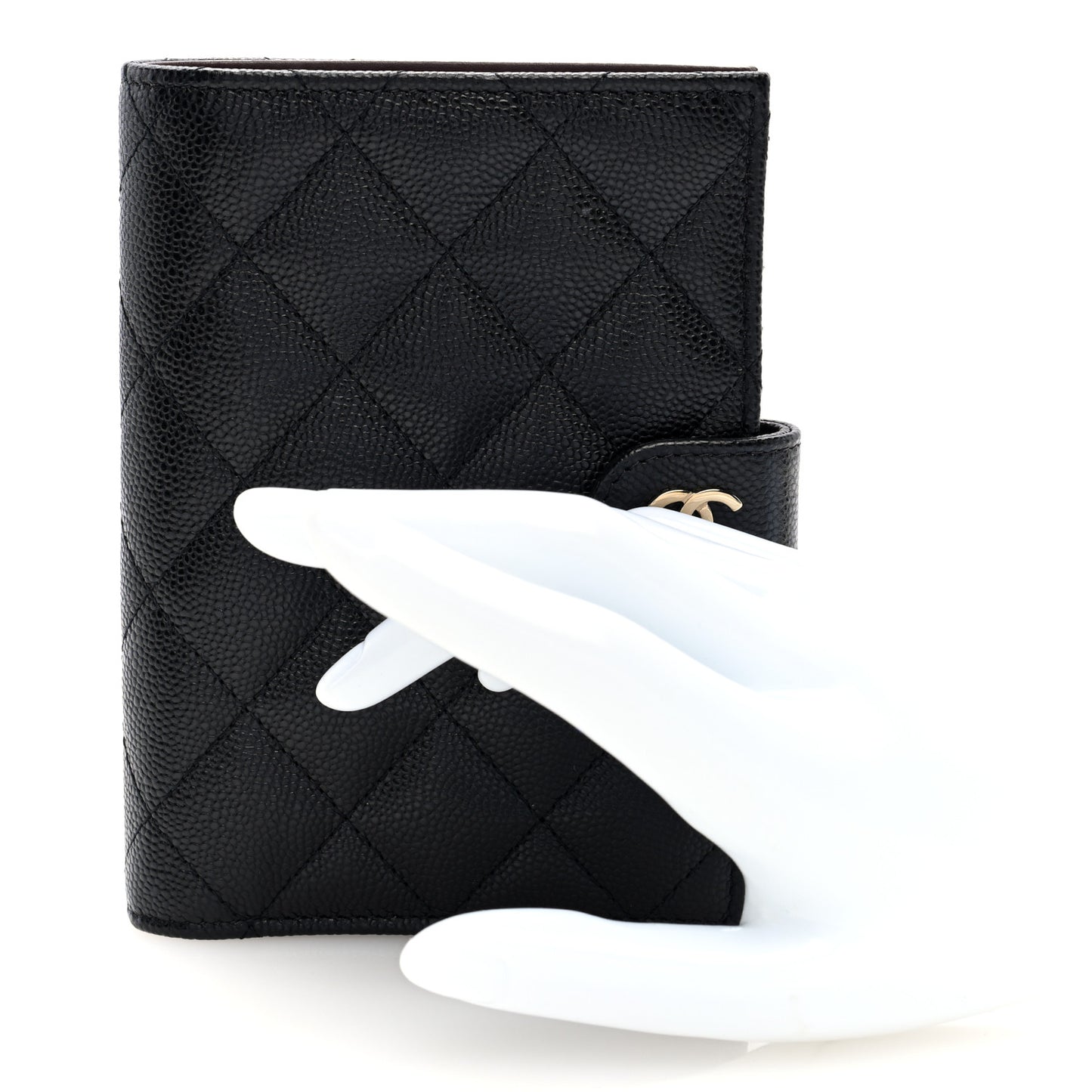 Caviar Quilted Passport Holder Black
