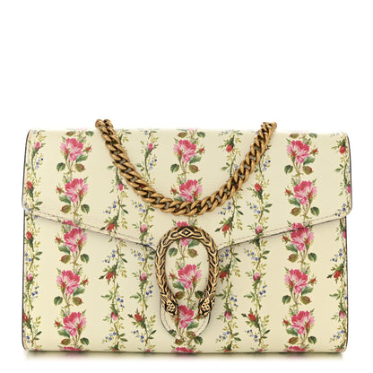 Gucci Calfskin Floral Print Mini Dionysus Chain Wallet Ivory Pink 1 of 10