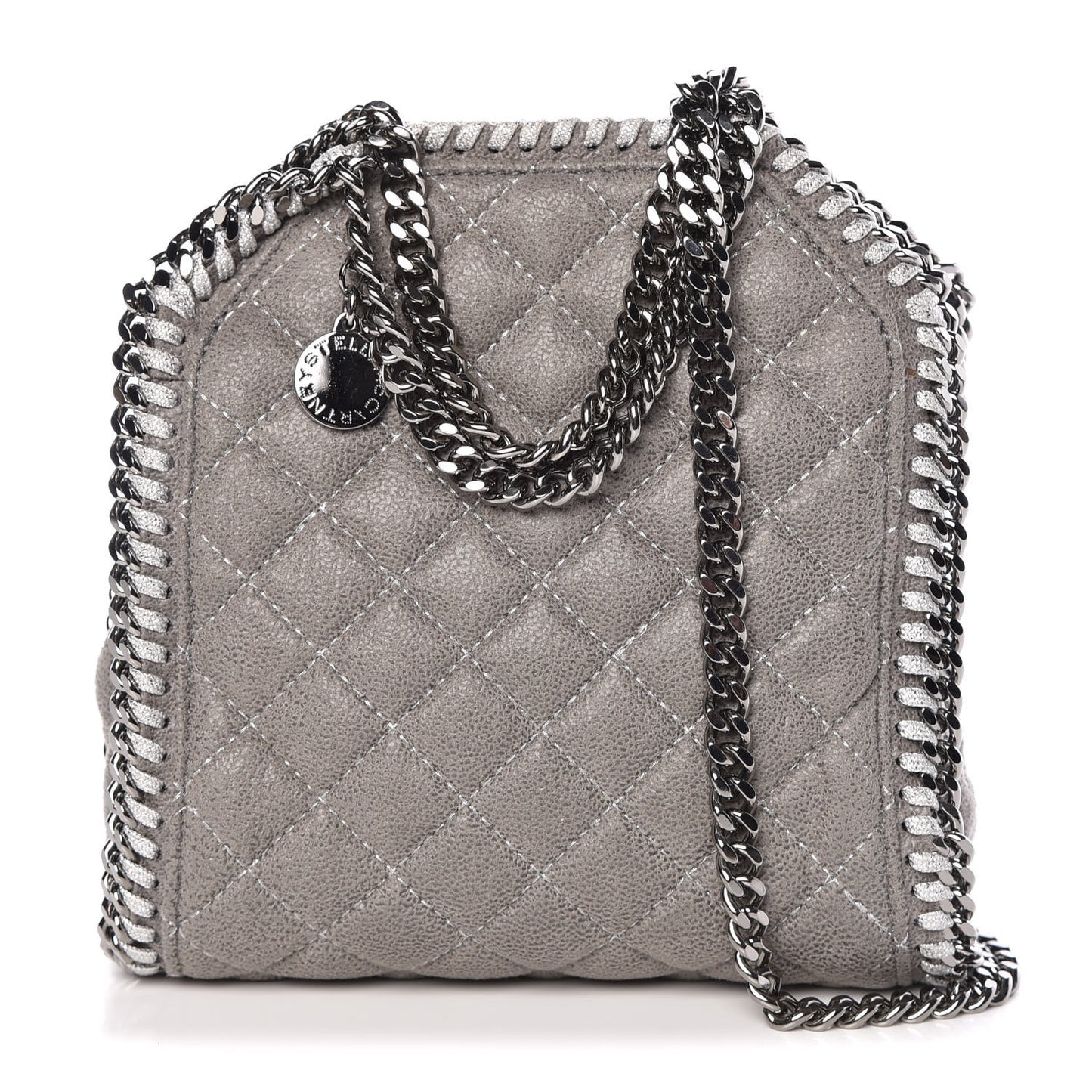 Shaggy Deer Quilted Tiny Falabella Tote Grey
