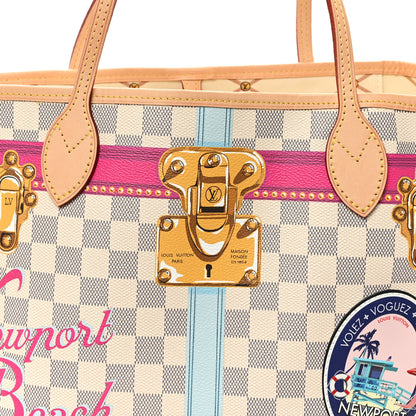 Louis Vuitton Damier Azur Summer Trunks Newport Beach Neo Neverfull MM 9 of 11